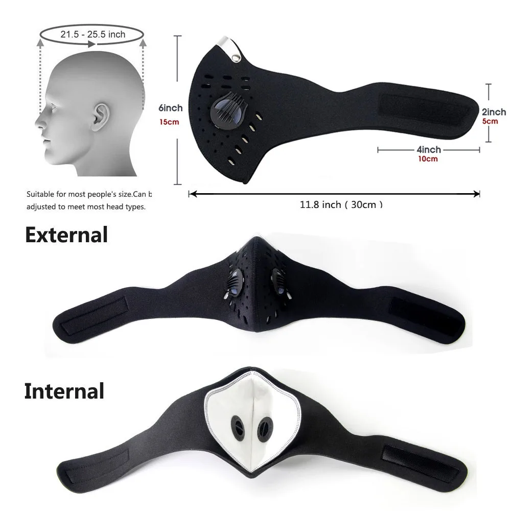 Маска для лица модная мужская велосипедная под заказ неопрен pm2.5 мотоциклетная