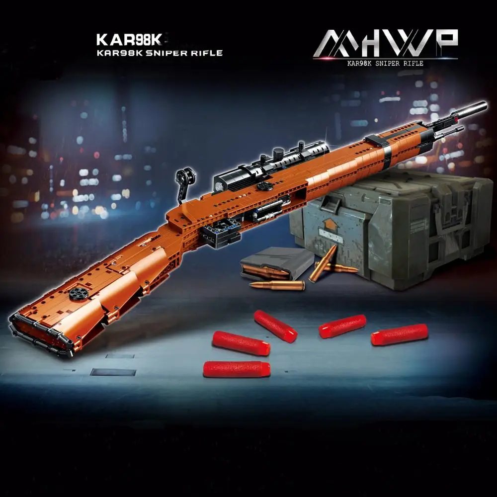 Конструктор Военная снайперская винтовка Kar98k игрушка модель строительные блоки