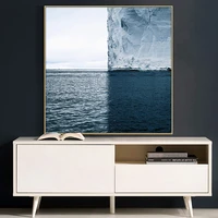 blue sea iceberg landscape canvas painting posters and prints quadros wall art picture for living room home decoration cuadros