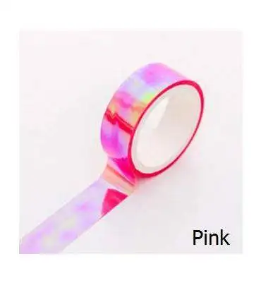 Фиолетовый wash tape papel adesivo winterdecoracion japonesa celo de colores Autumn Laser Rainbow pink japan decoration przybory szkolne - Цвет: Фиолетовый