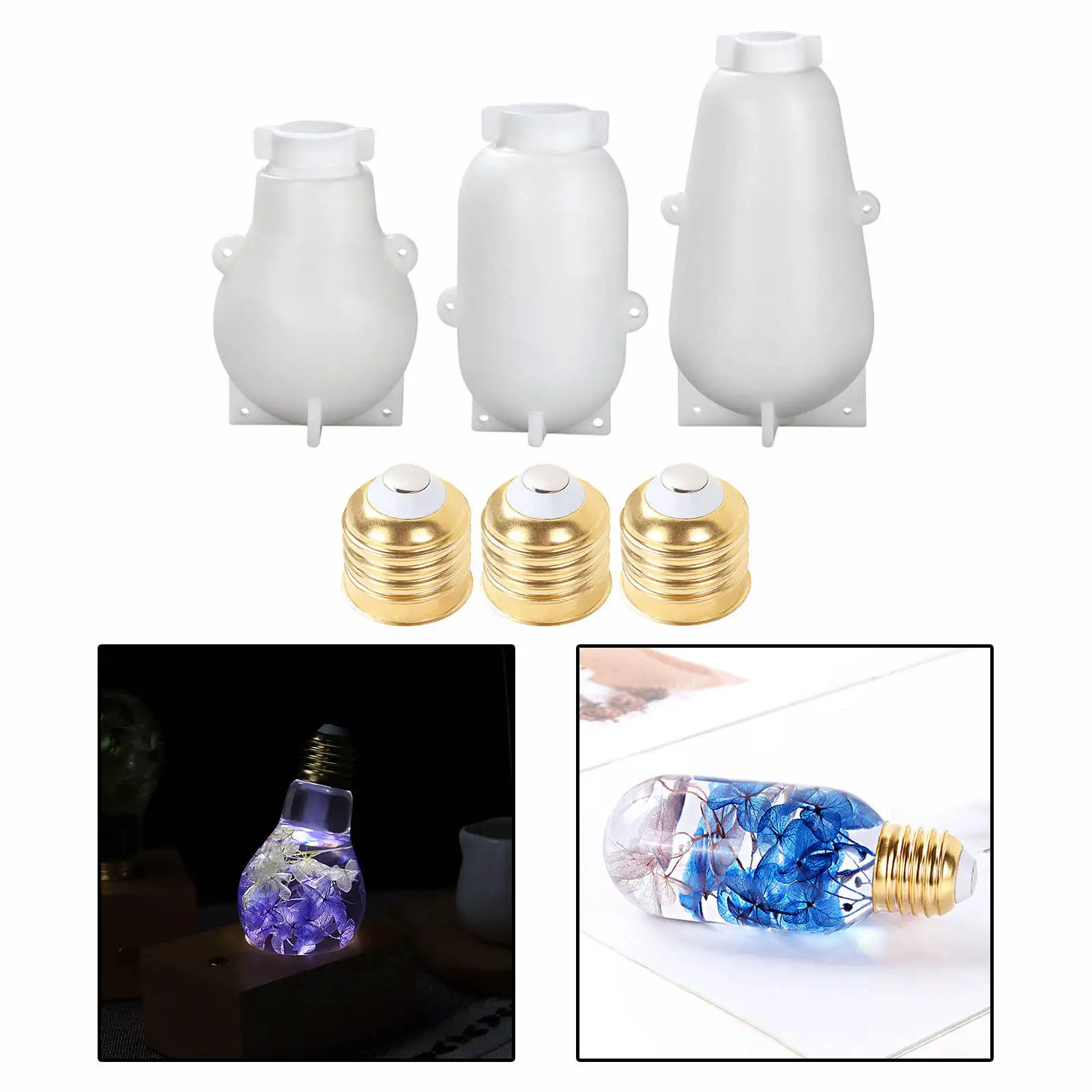 

DIY LED Light Bulb Mold Silicone Molds for Resin Casting Chip Base Cover