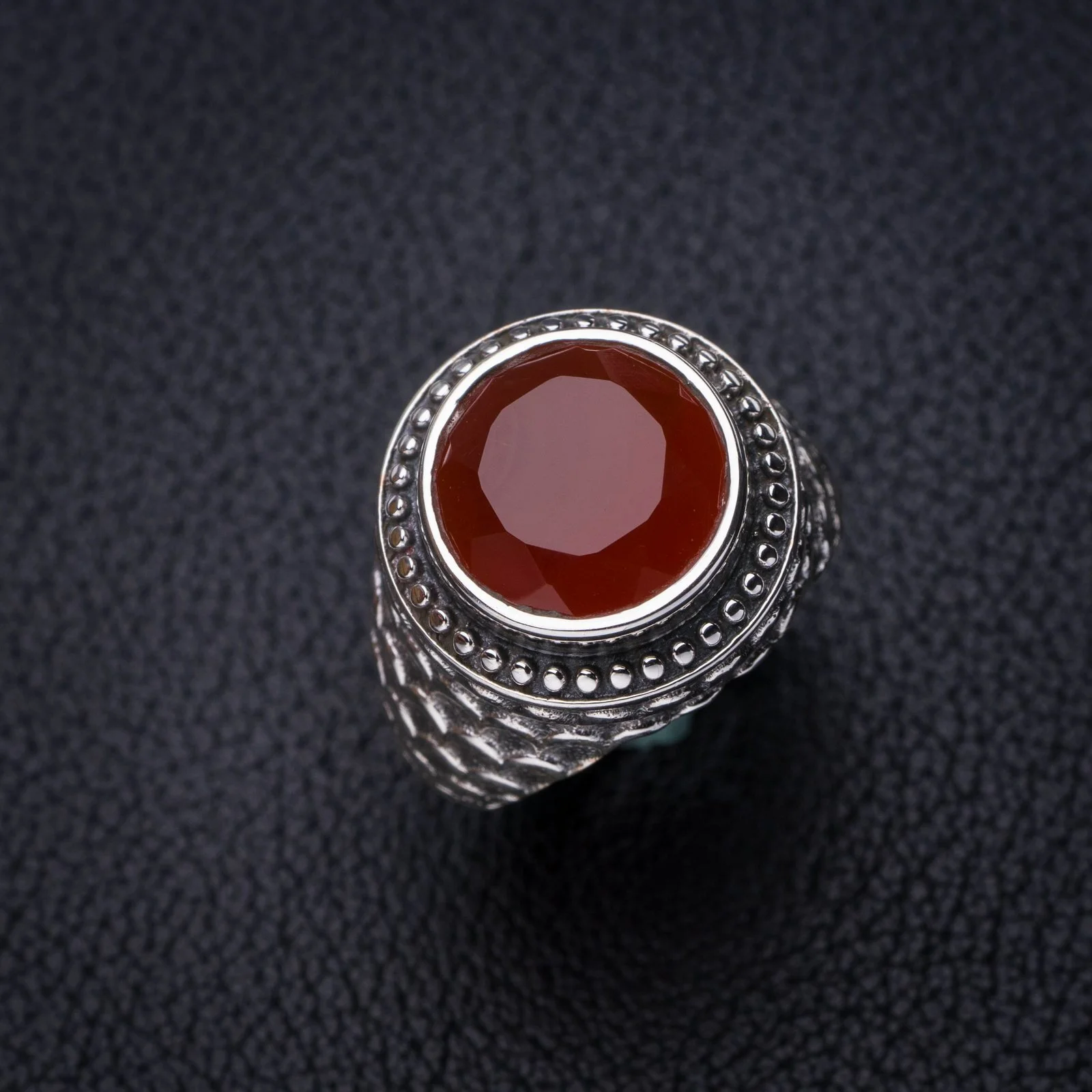 

StarGems Natural Carnelian Handmade 925 Sterling Silver Ring 7.25 E7827