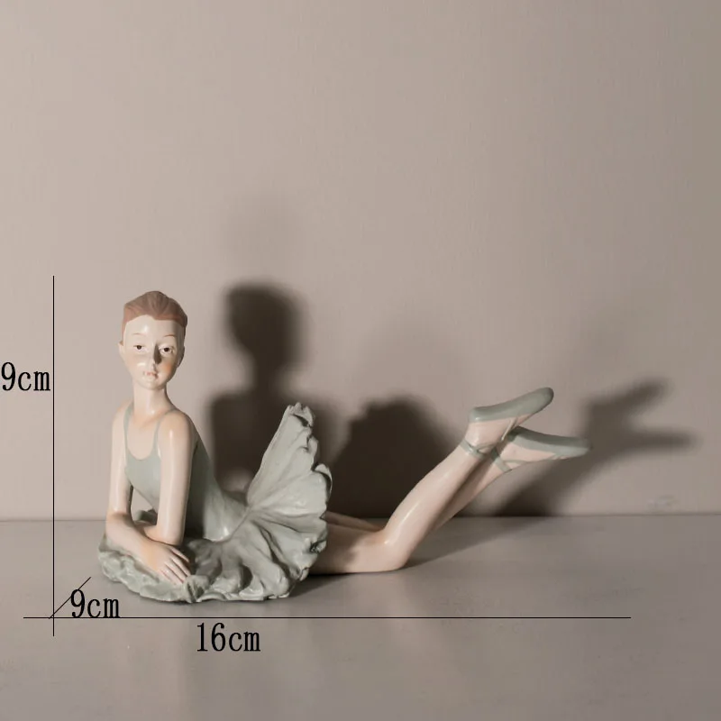 Cartoon Miniature Figurines Home Decor Cute Retro RefinedSimulation Resin Elegant Ballerina Decoration Living Room Ornament - Цвет: F