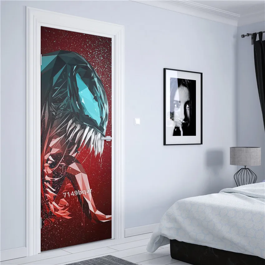 Наклейки на двери Железный человек Капитан Америка Человек-паук Marvel мстители