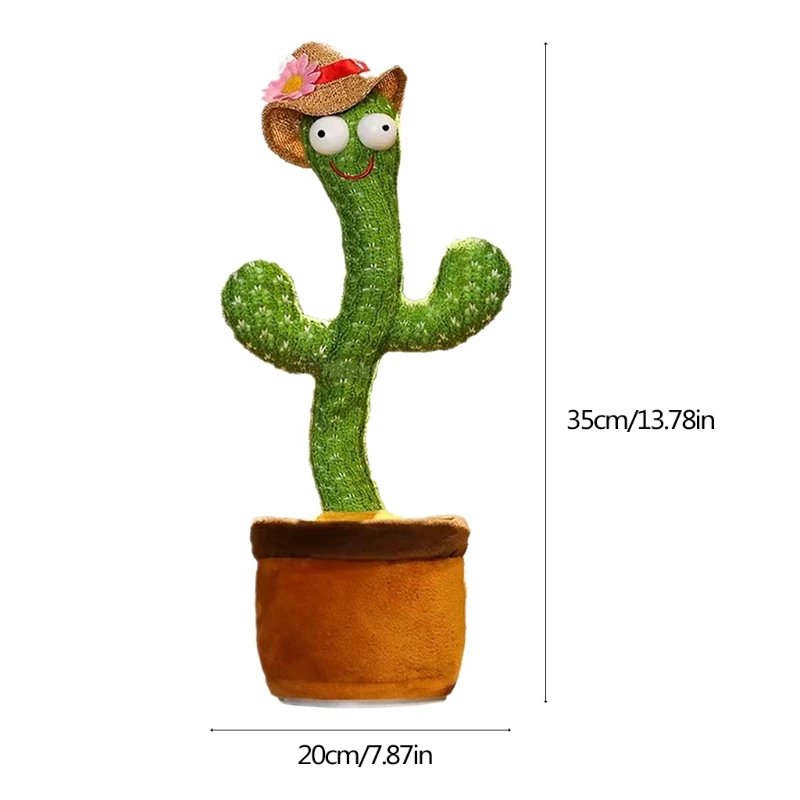 

Dancing Cactus Electronic Cactus Toy, Electronic Vibration Dancing Cactus, Singing And Swinging Straw Hat Potted Plant