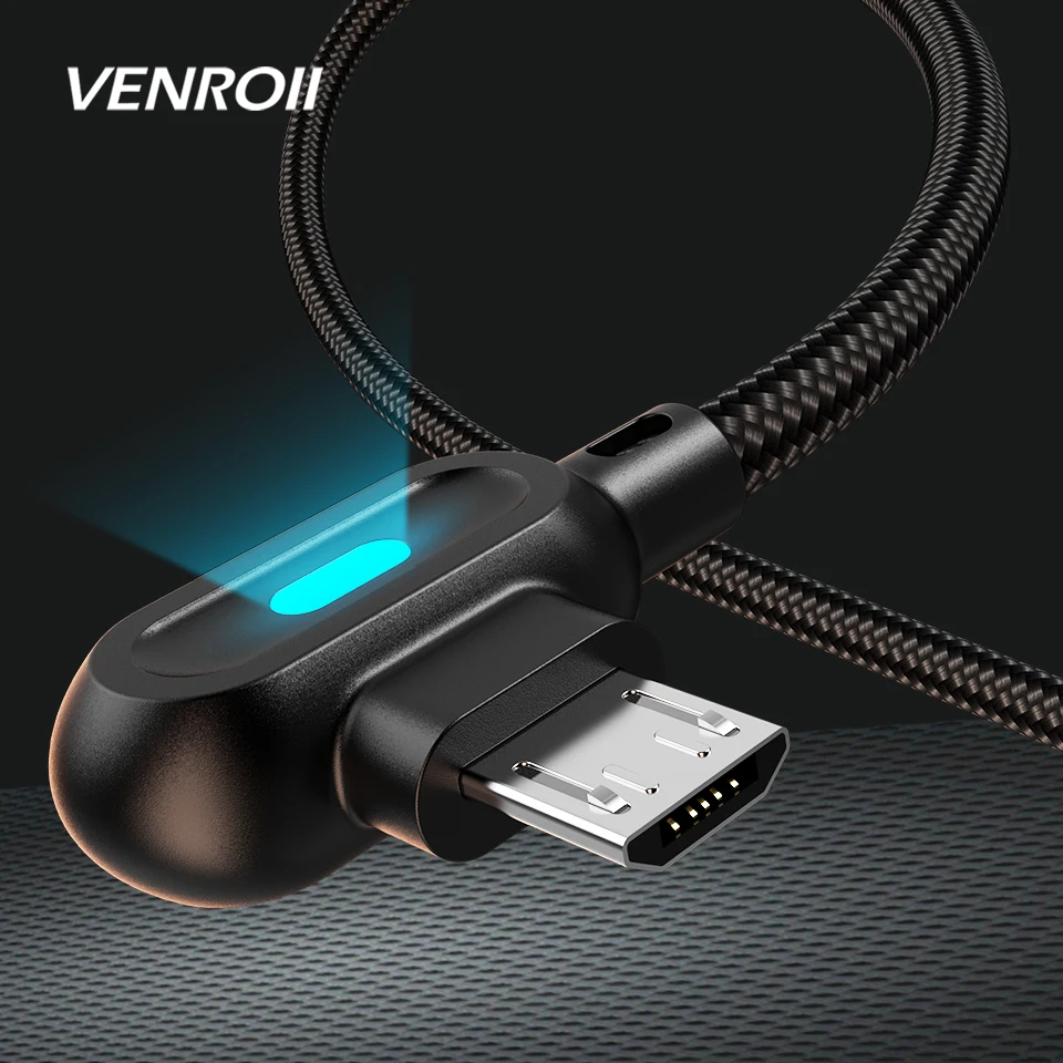 Venroii кабель Micro USB 1 м 2.4A для быстрой зарядки и синхронизации данных для samsung J5 S7 Xiaomi Redmi Note 3 4 5 huawei Honor 7