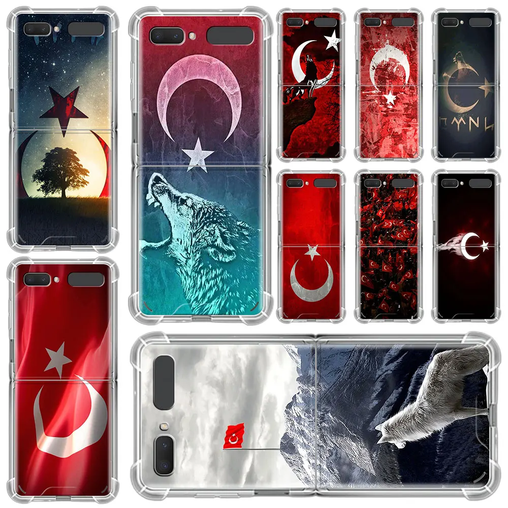 

Turkey Turkish Flag Cover For Samsung Galaxy Z Flip & ZFlip 5G Anti-Knock Clear Phone Case 6.7 " Folding And Splitting Capas