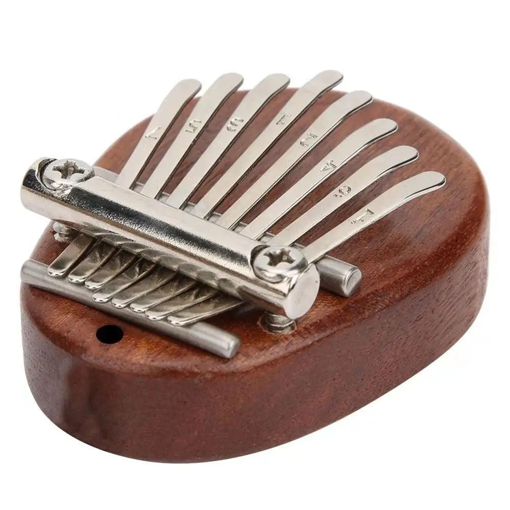 

Portable Wooden Kalimba Mini 8 Metal Keys Handheld Piano Necklace Pendant Musical Instrument high quality