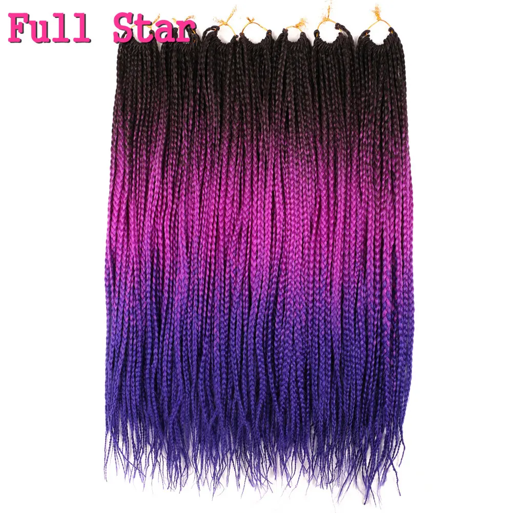 Полная звезда цветные косы 3S крючком синтетические удлинители волос Омбре