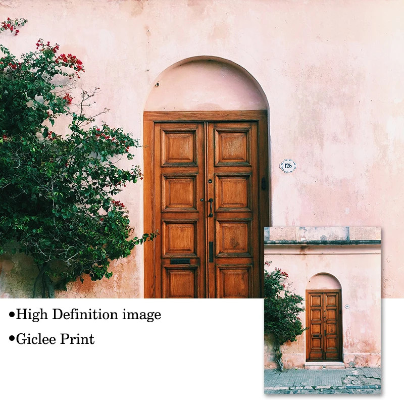 Современный деревня Розовый Настенный художественный холст картина для