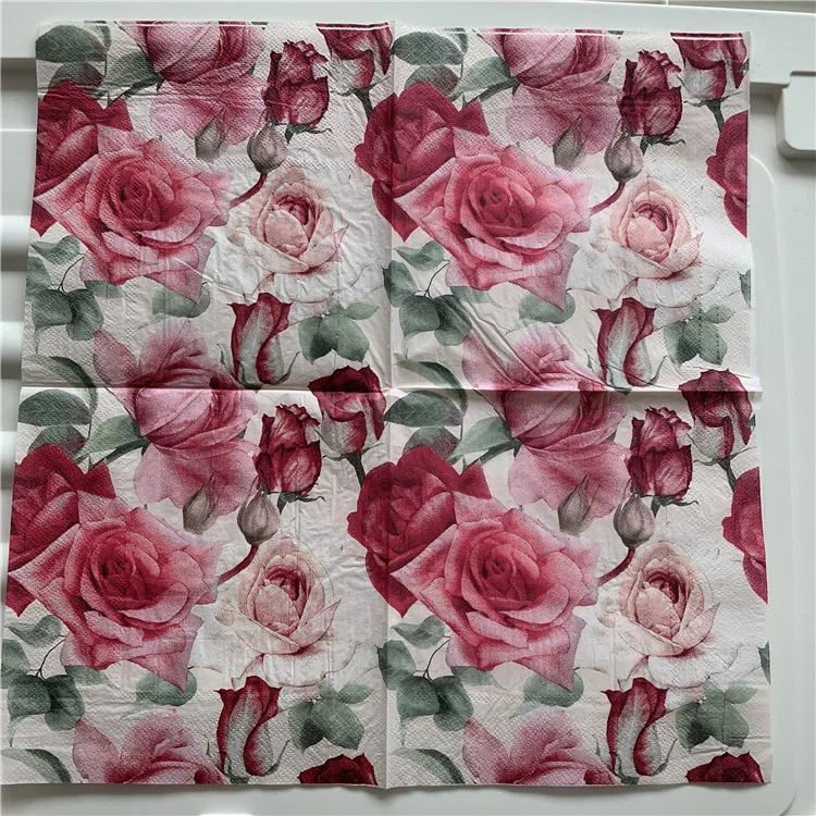 20 марочные салфетки с бумажными одноразовыми розовые белые цветы декупаж