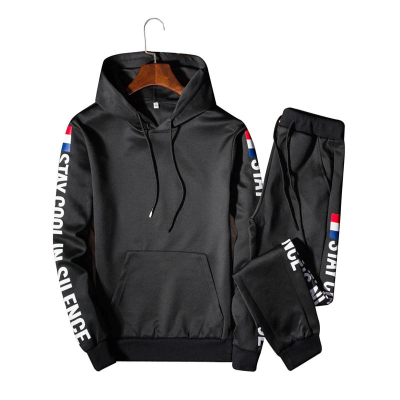 Спортивный костюм мужской из 2 предметов повседневный для бега и пота в стиле хип