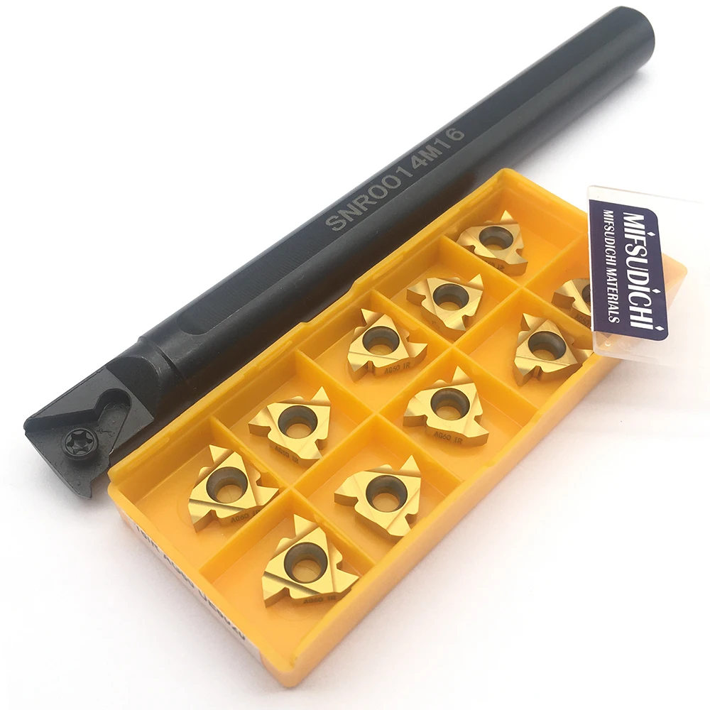 

1pc SNR0014M16 Turning Tool Holder +10pcs 16IR AG60 UE6020 Carbide Insert High Quality Thread Turning Tool CNC Lathe Cutter Tool