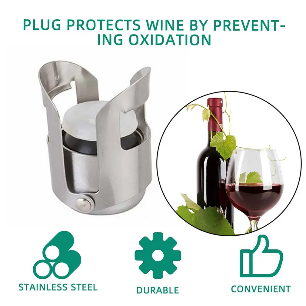 

1Pc Stainless Steel Home Bar Wine Collection Red Wine Champagne Sparkling Wine Liquor Bottle Sealer Kitchen Accessory