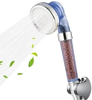 hot sale 3 function adjustable jetting shower head high pressure water saving anion stone filter spa shower heads