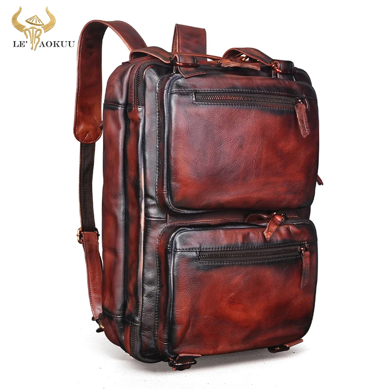 Thick Natural Leather Fashion Business Briefcase Messenger Bag Male Design Travel Laptop Document Case Tote Portfolio Bag 9912