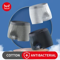 miiow 3pcs sexy boxers shorts trunks underwear organic cotton boxer men freegun breathable mesh male panties underpants 2022 new