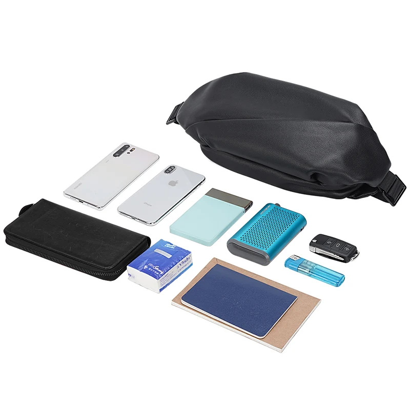 

TIDING Men's fashion leather chest bag waist bag sports and leisure multifunctional men's gift 2020 new