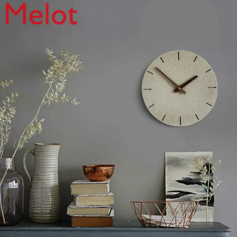 

Personalized Creative Walnut Pointer Mute Nordic Home High-End Affordable Luxury Decorations Simple Fresh Wall Digital Clock