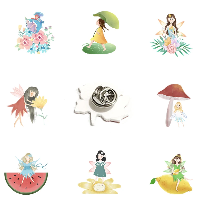 

Disney Spirits Animation Acrylic Lapel Pins Epoxy Resin Handmade Badges Brooches for Women Fashion Accessories Jewelry XDS1083