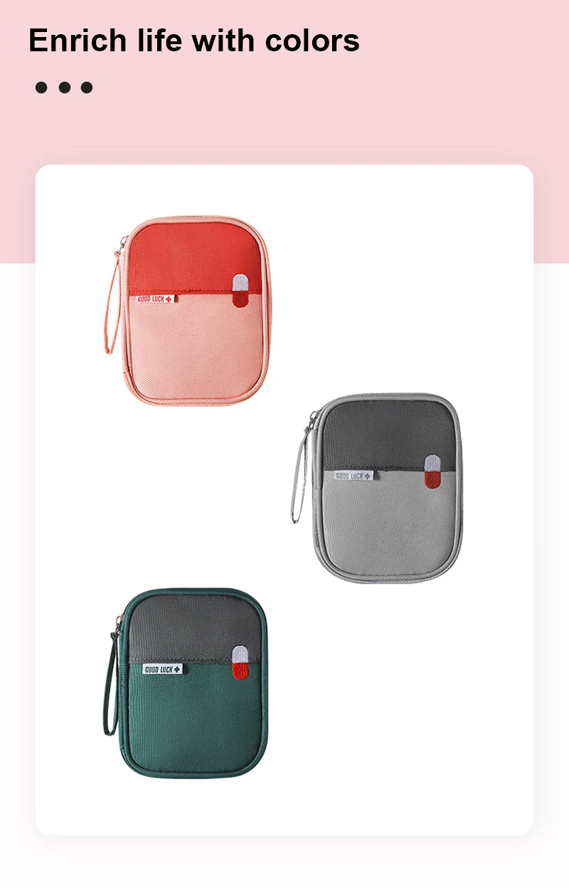 

New Portable Fabric Cloth Small Medicine Bags Travel Standing Storage Boxes Outdoor Business Trip Home Storage Bags Accessories