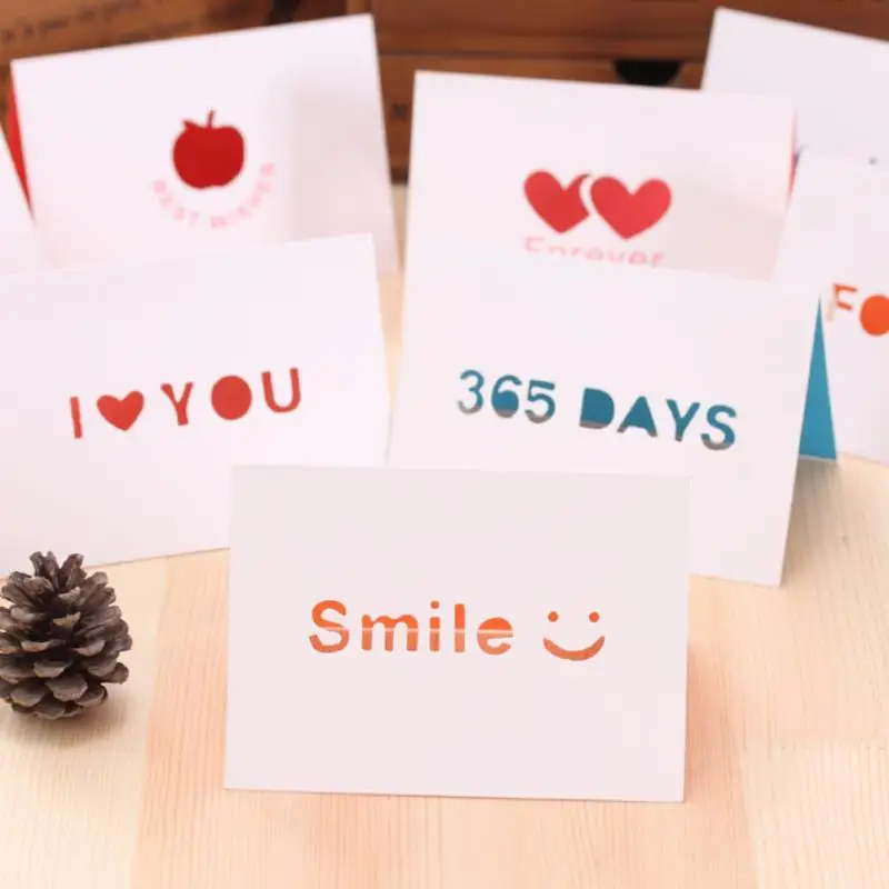 8 видов стилей большая открытка с открытыми пожеланиями надписью I Love You | Дом и сад