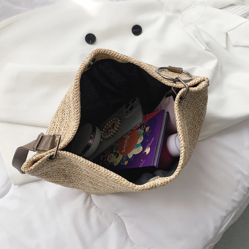 

Large Casual Tote Straw Weave Beach Bag Bolsos De Playa 2021 Big Shoulder Bag Shopper Crossbody Bags Women Handbags Sac A Main