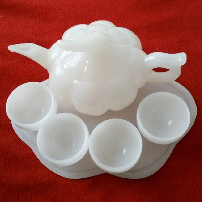 Натуральный белый нефритовый чайный сервиз фарфоровый горшок чайная чашка для
