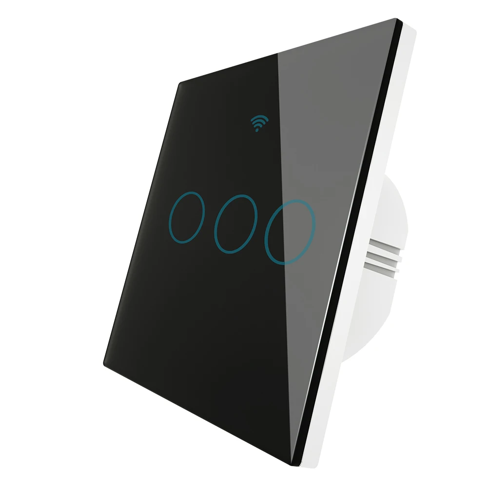 3 gang black switch RF 433 МГц Wi-Fi дистанционный переключатель освещения приложение Smart Life Tuya Беспроводной дистанционного Управление работать с Alexa Echo Google Home черный 1/2/3 - Цвет: 3 gang black switch