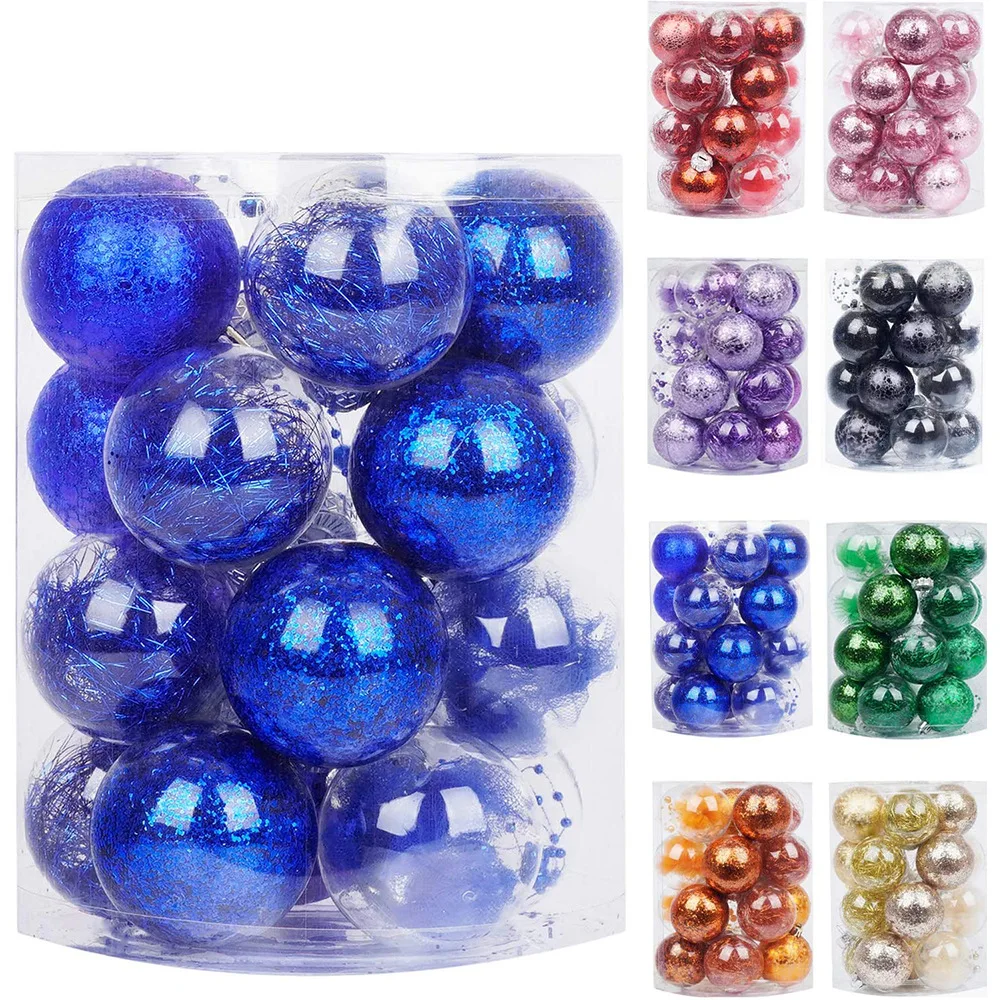 

6 см, 1 ведро из 20 красочных рождественских шаров, новые праздничные украшения, шары, рождественские украшения, подвеска на рождественскую ел...