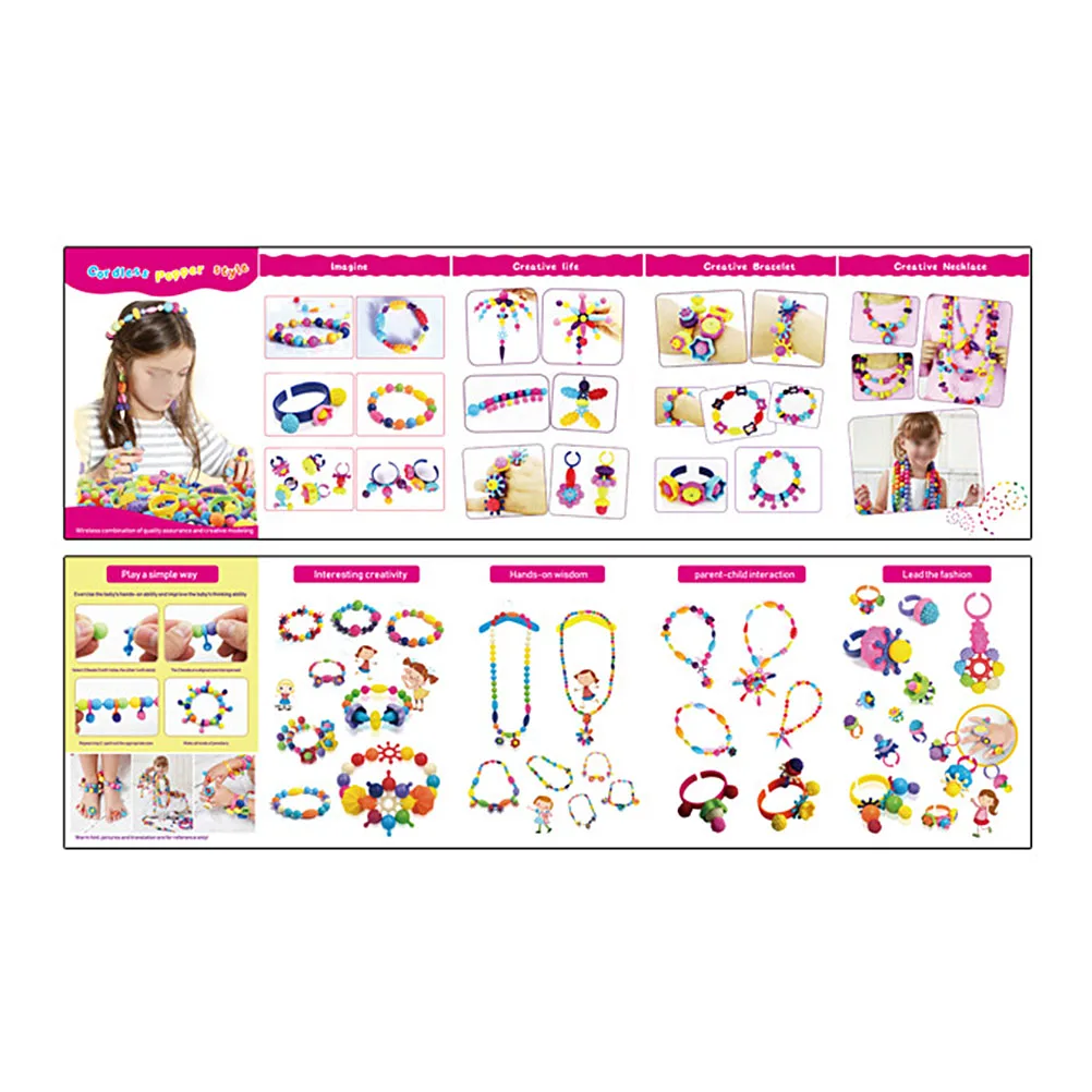 500 шт. ювелирных украшений Hand-Made игрушка комплект милый Давление бусина из бисера