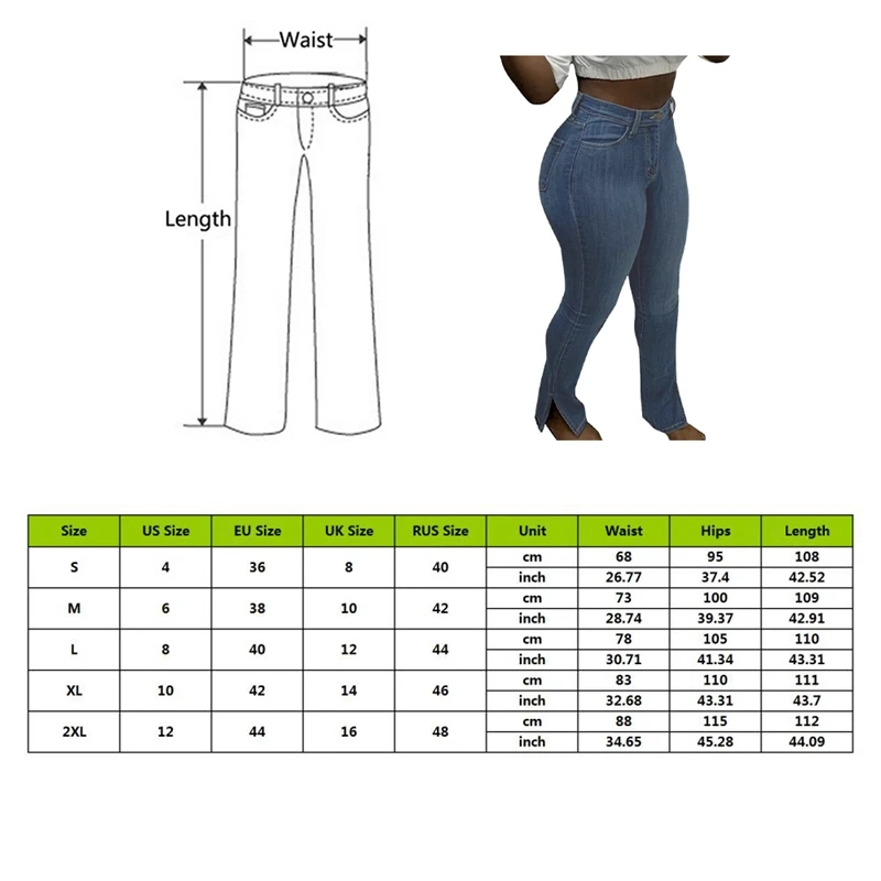 

MoneRffi Ripped Jeans For Women High Waist Jean Vintage Split Hem Pant Bell Bottom Jean Denim Pants Skinny Pencil Pants Trousers