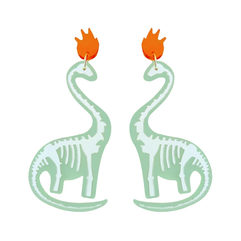 Модный большой прозрачный светильник в тайском стиле с зеленым динозавром