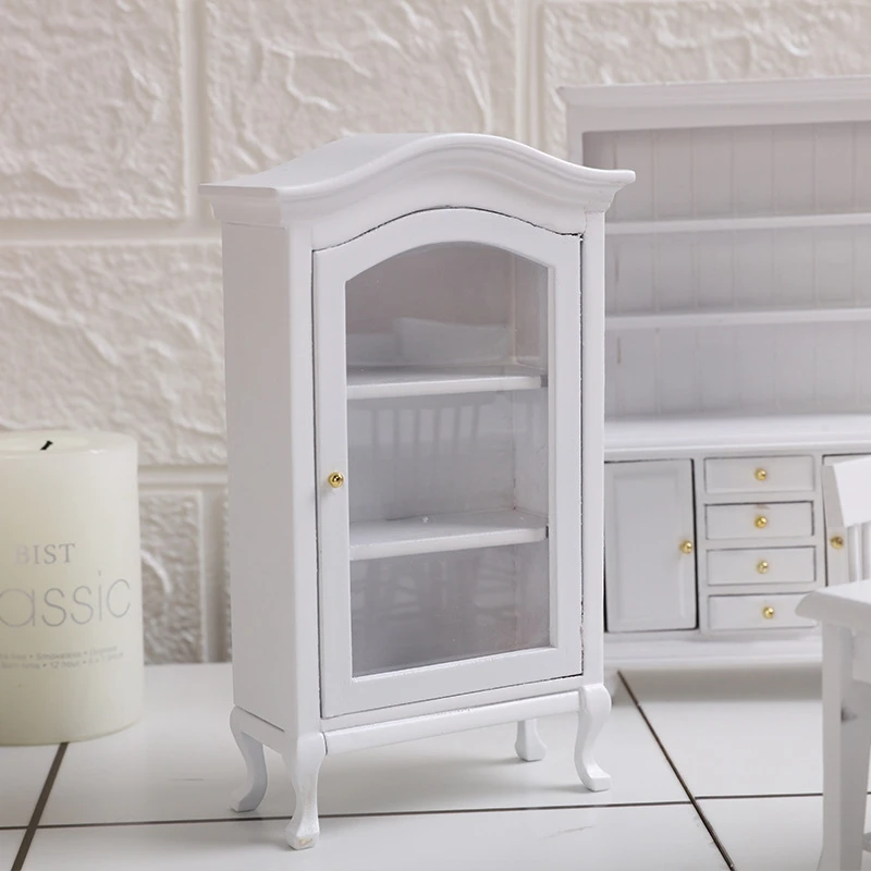 

1:12 Dollhouse Miniature Wood Display Cupboard Cabinet Showcase Doll House Decor Cabinet Cupboard DIY Toy