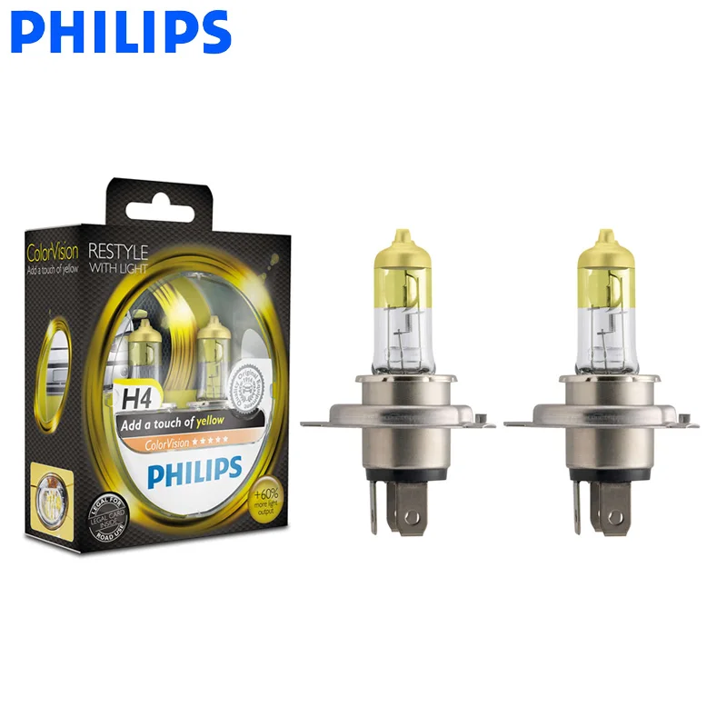 Лампы Philips H4 9003 12 В Автомобильные галогенные с ближним/дальним светом 60% белого