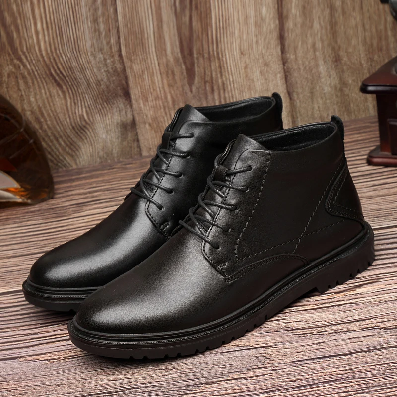 Мужские деловые ботинки ручной работы коричневые ботильоны из натуральной кожи