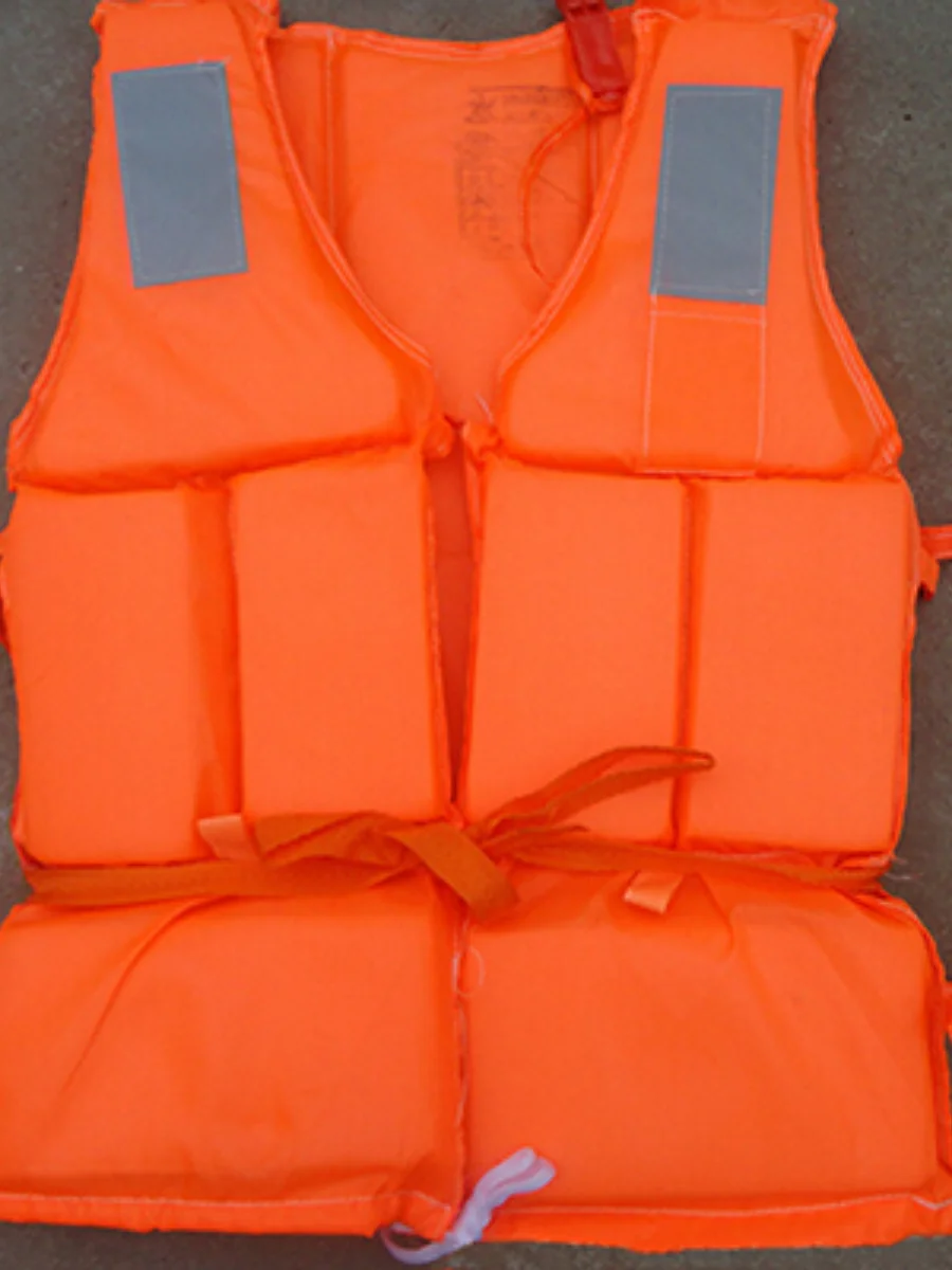 

Adult Foam Life Jacket Vest Flotation Device with Survival Whistle Prevention Flood Fishing Rafting Drift Orange life fish vest