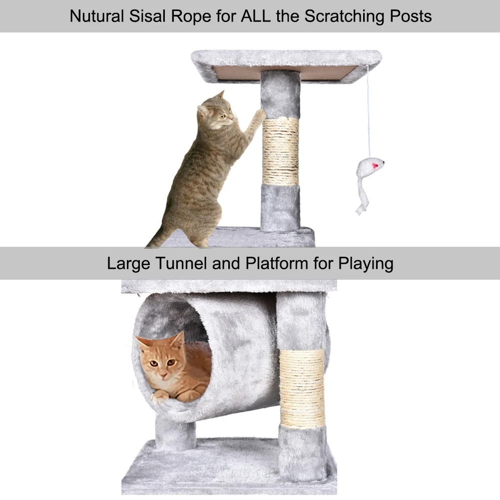 3" Deluxe Cat Tree Level, доска для царапания активности, дерево с когтеточками для котят