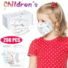 Мультяшная одноразовая детская медицинская маска для лица 3-слойная Нетканая дышащая Пыленепроницаемая Милая хирургическая маска для детей