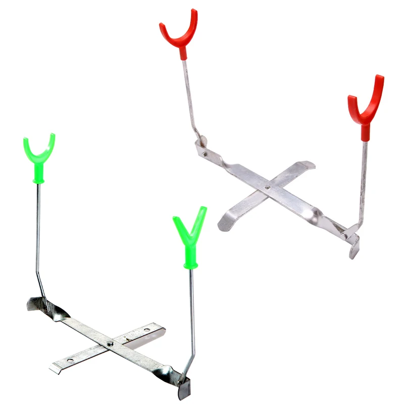 Ледовое удилище для рыбалки - портативная, складная зимняя наружная подставка для рыбы с регулируемой двойной головкой и металлической поддержкой аксессуаров.