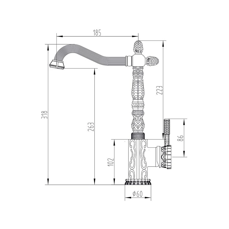 Смеситель для кухни ZorG Sanitary A 117K-BR (Керамический картридж комплект крепежа гибкая