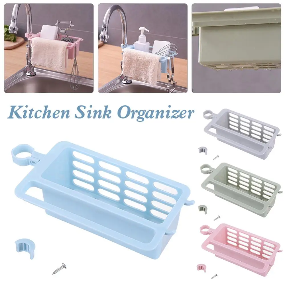 Кран губка Раковина Стеллаж для хранения Регулируемый сливная корзина стирки
