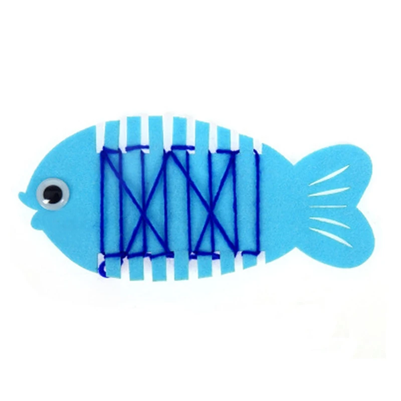 Juguete Montessori de fieltro para ni&ntilde;os peque&ntilde;os, tablero Manual de jard&iacute;n de vidrio, juguete educativo para ni&ntilde;os peque&ntilde;os, roscado de peces, mano de beb&eacute;, vida &uacute;til-3