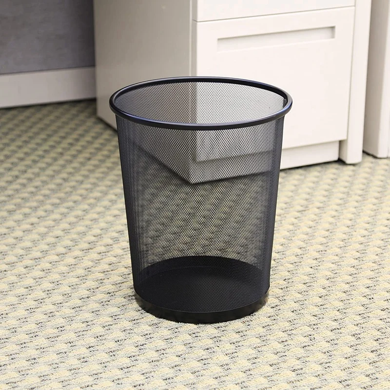 

3 Pack Round Mesh Waste Basket Recycling Bin Wire Mesh Desk Trash Can, Round Waste Basket for Home Office