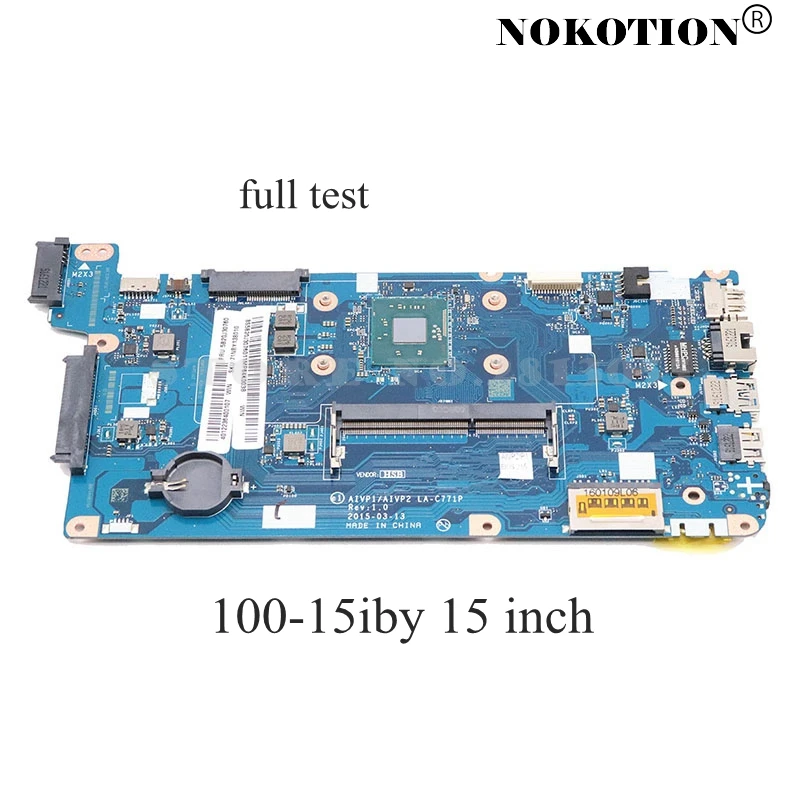 NOKOTION AIVP1 AIVP2 LA C771P материнская плата для Lenovo IdeaPad 100 15IBY ноутбука 15 &quotDDR3|Материнские