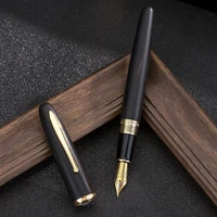 hongdian 660 natural black wood fountain pen wooden jupiter lucky star golden nib beautiful pen eff 0 40 6mm writing ink pen