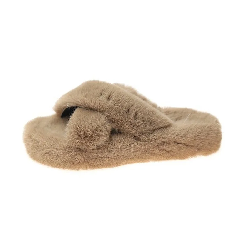 

Candy-colored Thick Plush Slippers Women Autumn and Winter Wear Flat-bottomed Thick-bottomed Cotton House Slippers Women LLP