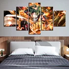 5 шт. Аниме Картина на холсте наклейки на стену декор гостиной мой герой Академия обои картина маслом фрески аниме постер подарки