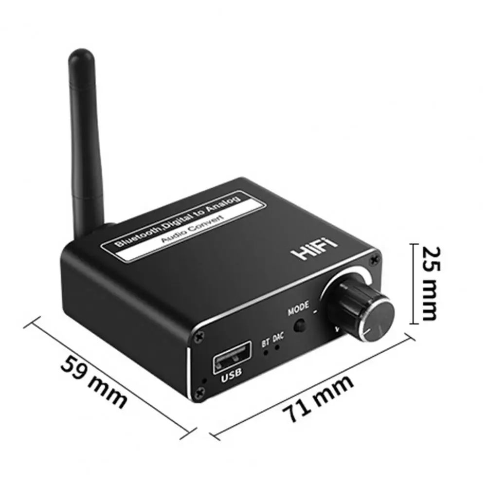 

Audio Converter Lossless Plug Play with Bluetooth5.0 Function 3.5mm Optical Fiber Coaxial Type-C USB2.0 Audio Amplifier for PS4