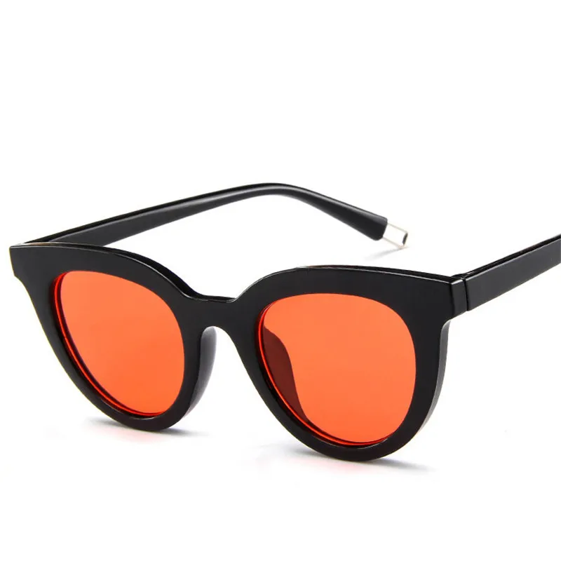 Black Red RBROVO, маленькая оправа, Cateye, солнцезащитные очки для женщин, роскошные, солнцезащитные очки, классика, Ретро стиль, пластик, для улицы, очки, UV400, Gafas De Sol Mujer - Цвет линз: Black Red